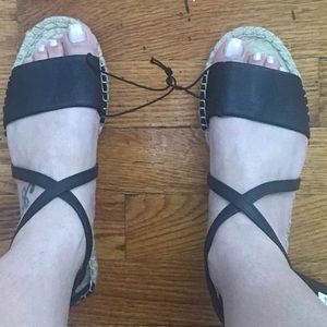 Forever 21 Black faux leather sandals